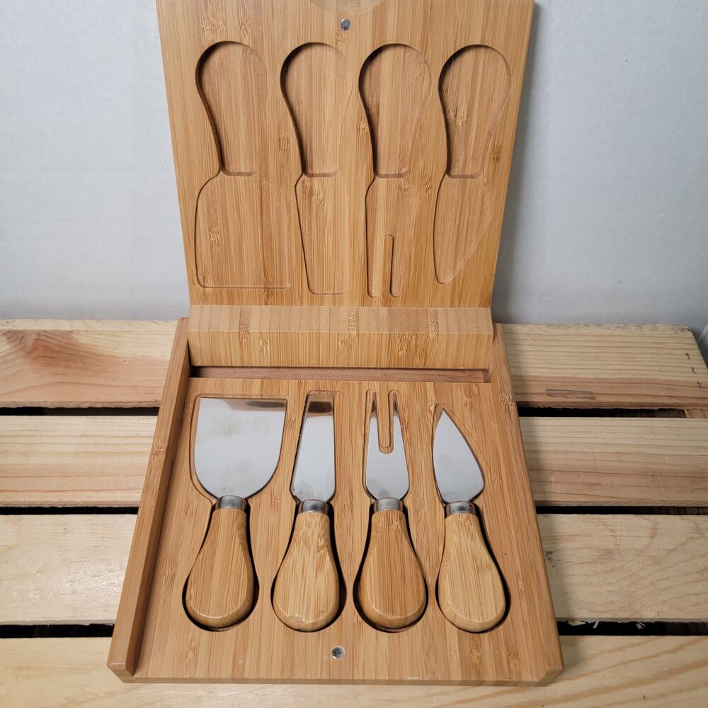 True Formaggio 4-Piece Bamboo Cheese Board and Tool Set